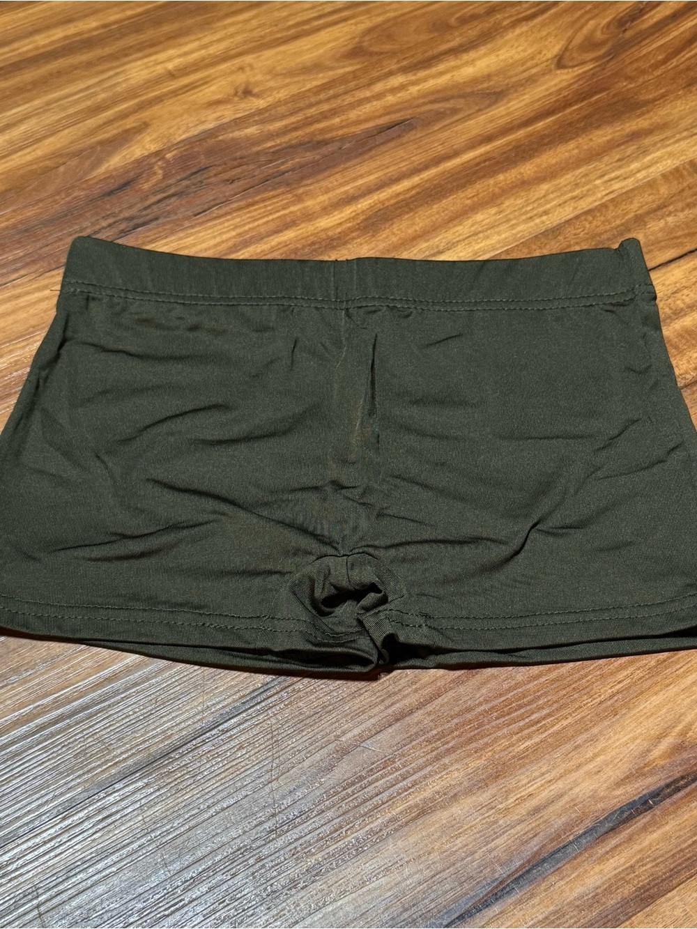 New! Women’s Olive Green Ruched Athletic Workout Swim Shorts Bottom Size Small